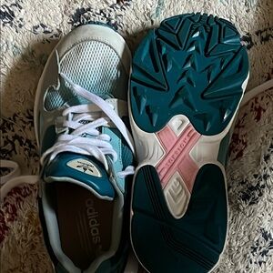 Adidas Teal and White Sneakers